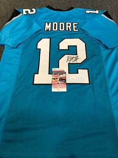 CAROLINA PANTHERS DJ MOORE AUTOGRAPHED SIGNED JERSEY JSA COA