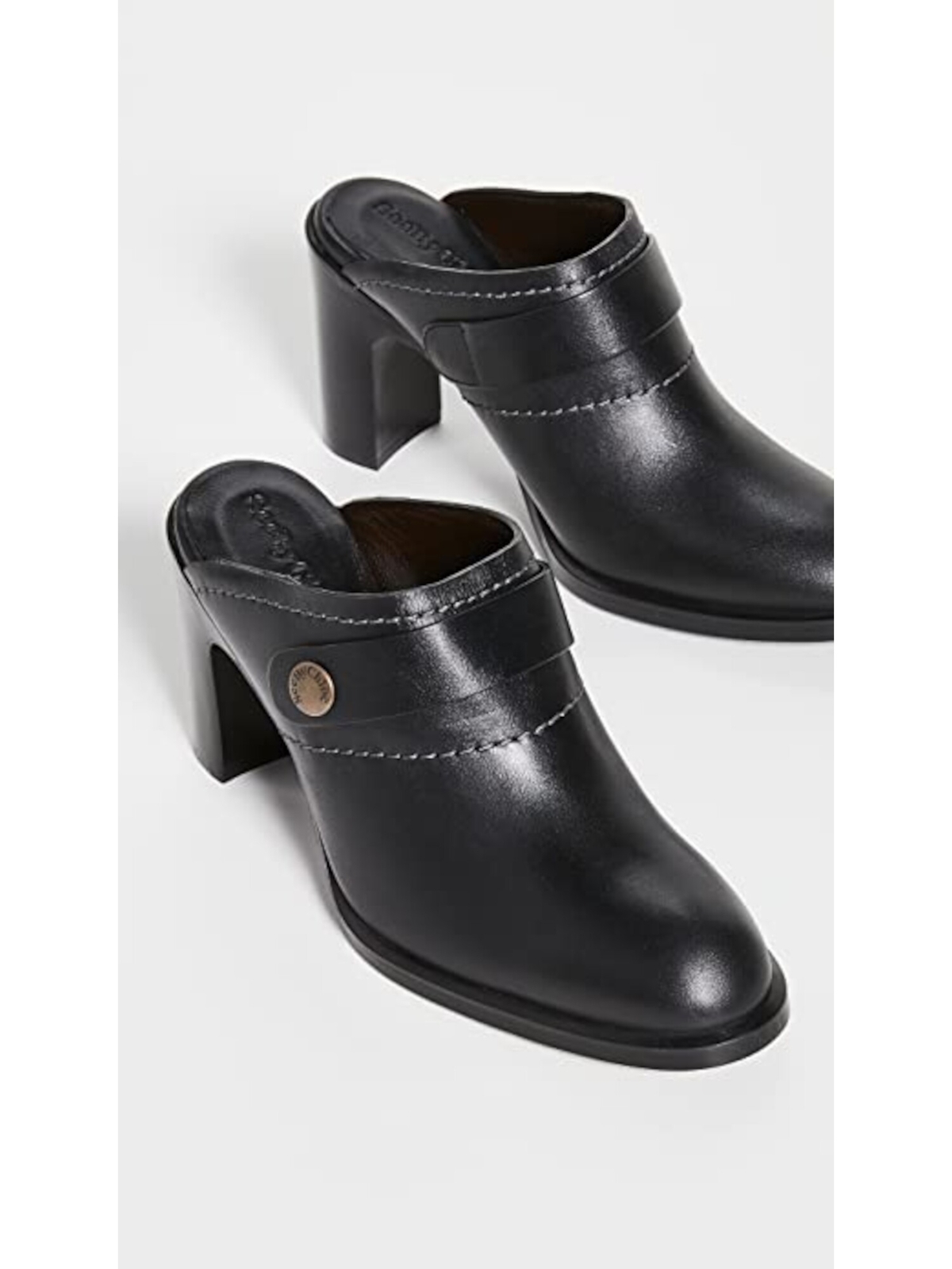 SEE BY CHLOE Женские черные кожаные туфли-мюли Annia без шнуровки на каблуке 37,5