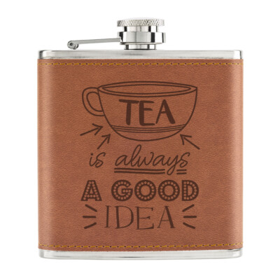 Crazy Guinea Pig Lady Stars 6oz pelle Sintetica Hip Flask