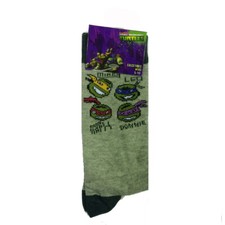 TARTARUGHE NINJA 1 paio di calzini grigi con disegno ricamato varie taglie