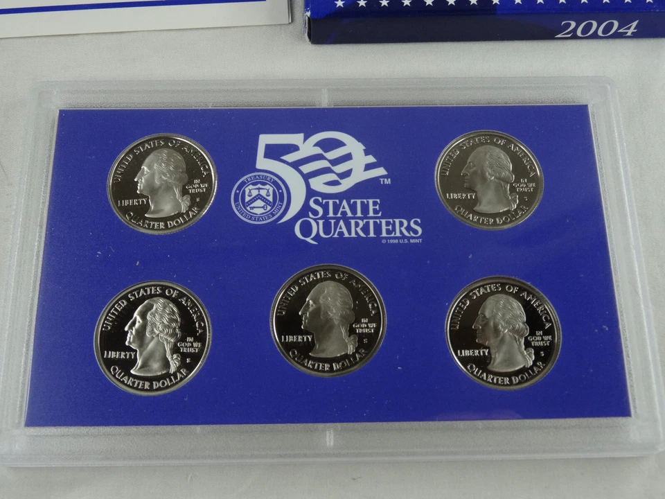 2004-S US Mint Statehood Quarters Proof Set 5 Coins Box & COA OGP Cameo - Image 3 of 4