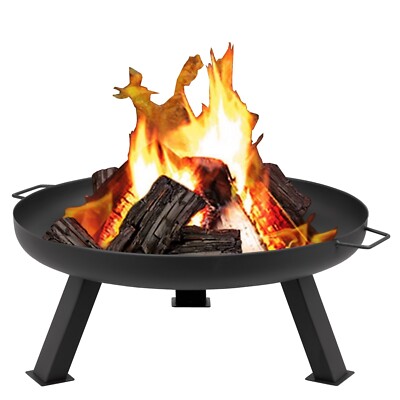 Tepro Reno Feuerstelle Holzofen Scheitholzfeuer, Gartenkamin in Schwarz 80cm