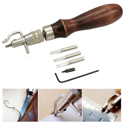 7 In 1 Adjustable Stitching Groover Crease Leather Tools Lot DIY Leather Set Kit