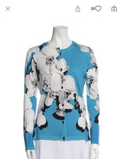 ROBERTO CAVALLI Orchid flower print crew neck sweater US 4, Italian 40 Mint 