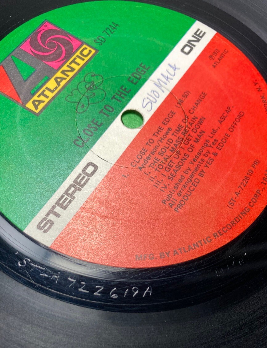 YES “Close To The Edge” 1972 Vinyl LP Atlantic Records SD 7244