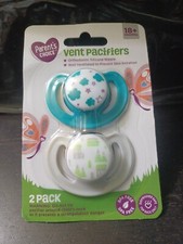 Parent's Choice Vent Pacifiers Gray and Blue Rockets 18 Months - 4 Pacifiers
