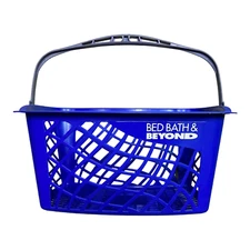 Bed Bath & Beyond BLUE PLASTIC SHOPPING BASKET VERY RARE