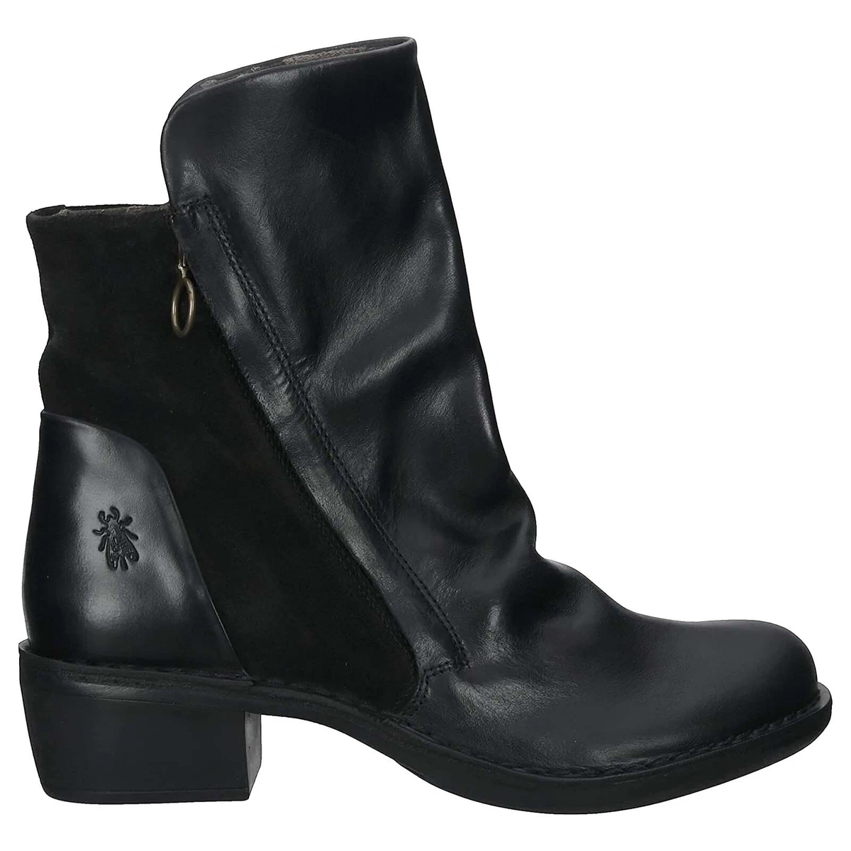 Fly London Womens Boots MELY074FLY Casual Side Zip Up Ankle Rug Oiled Suede