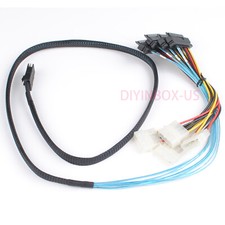 Mini-SAS SFF-8087 to 4 X SAS SFF-8482 Adaptec RAID 5405 with Power Cable New