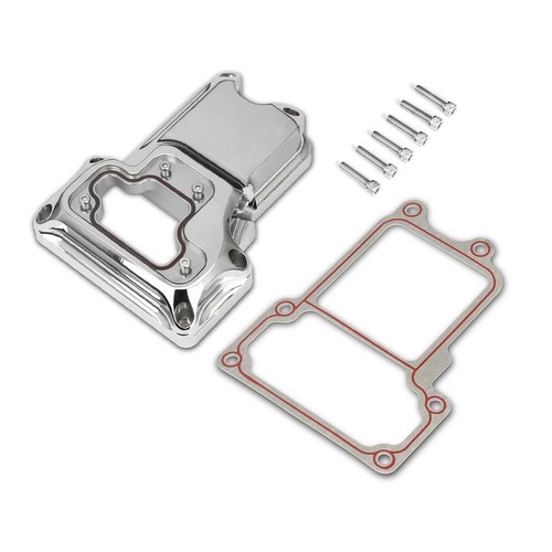 Cubierta de transmisión superior cromada clara para Harley Touring Street Glide FLHX 07-17 - Imagen 3 de 4