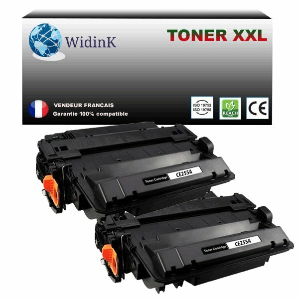 2 Toners HP LaserJet M521dn CE255A noir haute capacité pour imprimante multifonction M525