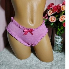Vintage Victoria's Secret Ruffle Edge Eyelet Hipsters Panty Small