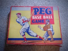 Baseball game vintage 1930'S Parker Brothers Peg Board Game Complete