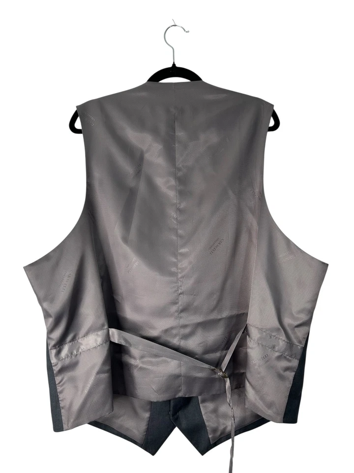 Caravelli Italy Leo Suit Vest Size 52L 48W Light Gray Polyester Formal Business - Image 4 of 4