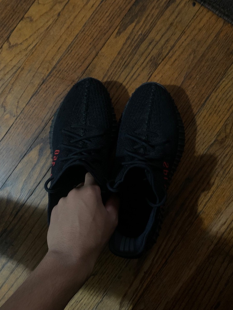 yeezy 350 bred on feet