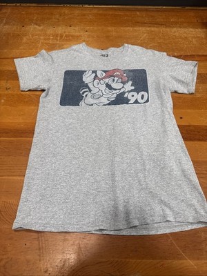 Super Mario 3 Bros T-Shirt Men s Small Grey Front Graphic Great Condition Cpix