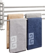19.5" Thicken 304 Stainless Steel 4-Arm Towel Bar, Space Saving Wall Mounted