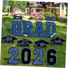 Graduation Decorations 2026, 14PCS Graduation Yard Sign, Congrats Class of Blue
