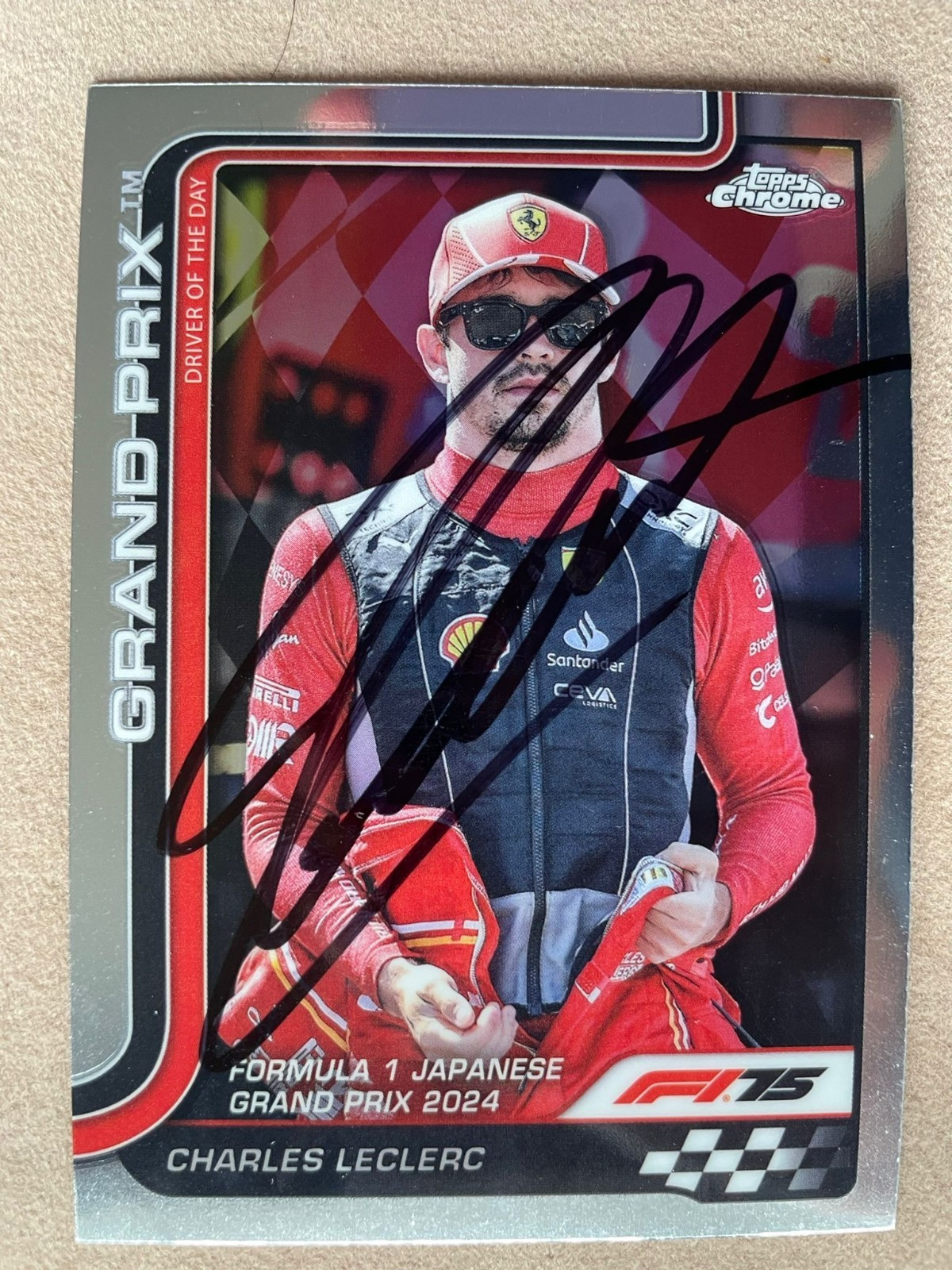 Charles Leclerc Hand Signed F1 Topps Chinese GP Ferrari Card PSA Approved, COA view 1