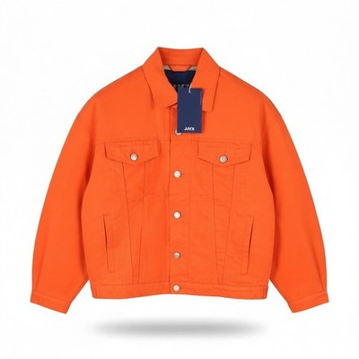JJXX Mocca Canvas Damenjacke S Rot Orange Oversized Denim Button Trucker