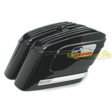 Coppia Borse laterali rigide nero lucido con staffe di montaggio 44 litri x2