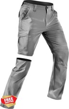 Men's Convertible Quick Dry Hiking Pants Zip Off Water Resistant