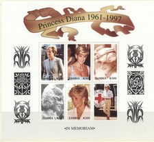 Zambia 1998 Princess Dianna Memorial Sheet MS, MNH