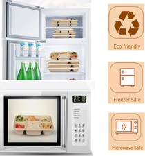 50 Pack 6 Compartment Disposable Plate Heavy Duty Divided Paper Plates Dinner