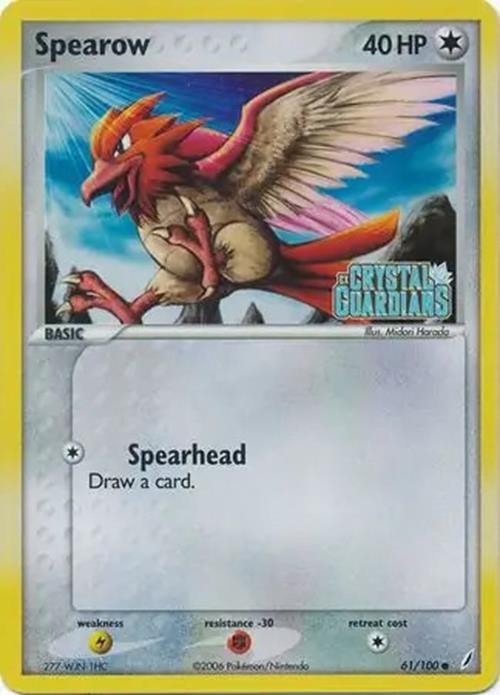 Spearow - 61/100 - Pokemon Crystal Guardians Reverse Holo Card NM