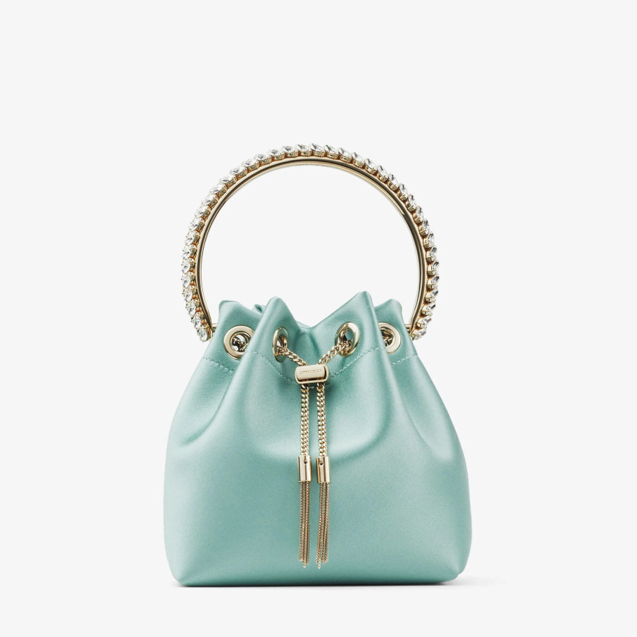 JIMMY CHOO Women Bon Bon Shoulder Bag Smoke Green RRP £1595