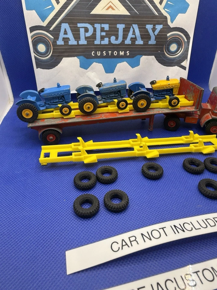 new tires and bracket for Matchbox King Size Ford Tractor K-20 Transporter - Image 2 of 4