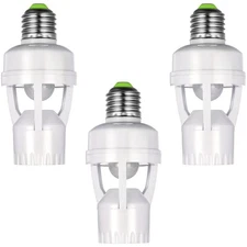 3 Pack Infrared PIR Motion Sensor E27 Smart LED Light Lamp Bulb Holder Socket