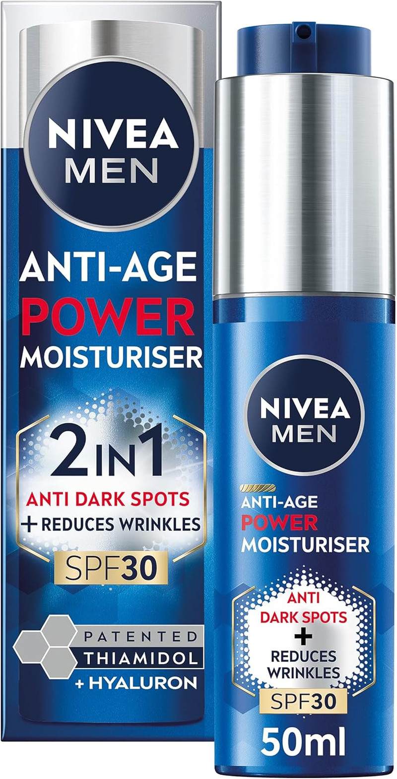 Anti-Age 2In1 Power Moisturiser (50Ml), with SPF 30, Thiamidol, and Hyaluronic A