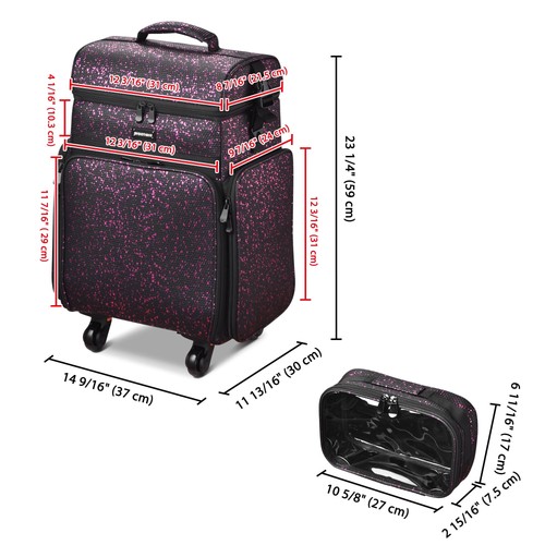 Byootique Crocodile Soft Sided Rolling Makeup Train Case Cosmetic Organizer - Bild 7 von 11