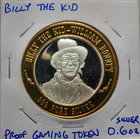 Vintage Billy the Kid, William Bonney Casino Token Chip .999 FINE Silver - CH-DA