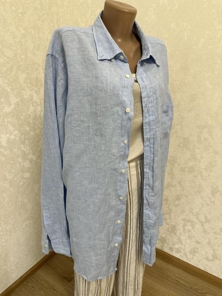 Women Gant Shirt Blue Linen 46 / 3XL / 54