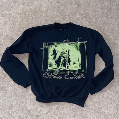 Billie Eilish Happier Than Ever Boyfriend Fit Sweatshirt Black Size Small