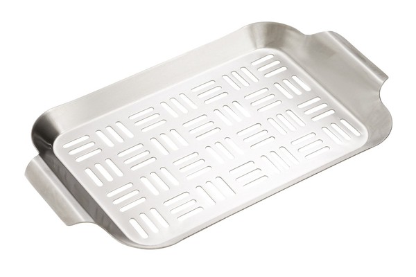 GemüSepfanne GrillzubehöR Edelstahl 28 X 19 X 1,5 Cm Silber, Dehner-image