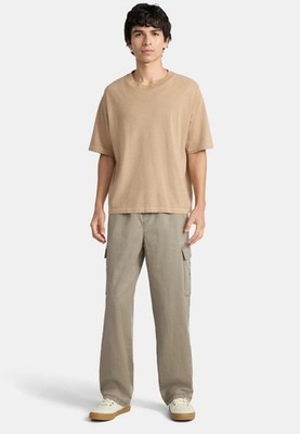 No Boundaries Light Taupe Cargo Pants Size M (32-34) Elastic 