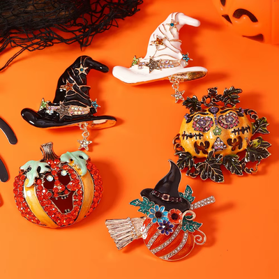 Halloween Witch Hat Brooch Pin –Unisex Enamel Costume Jewelry Gift