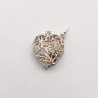Vintage 925 Sterling Silver Heart Ring Box Charm Pendant