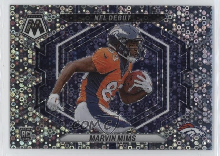 2023 Panini Mosaic NFL Debut No Huddle Silver Prizm Marvin Mims Rookie RC l3q
