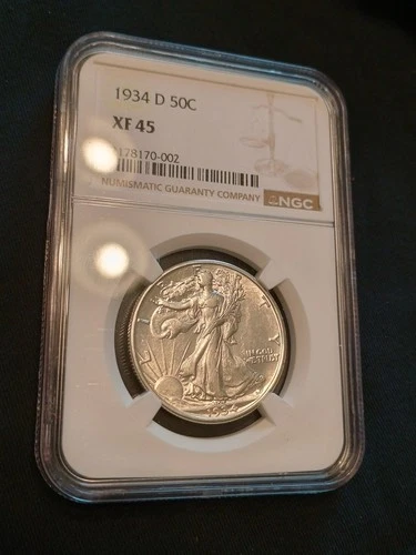 1934 D Walking Liberty Xf 45  NGC