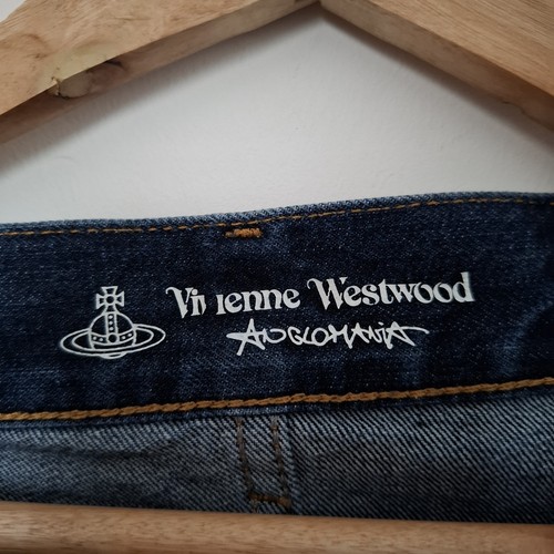 VIVIENNE WESTWOOD ANGLOMANIA Classic Tapered Blue Denim Sword Orb Logo Jeans 30 - Picture 4 of 9