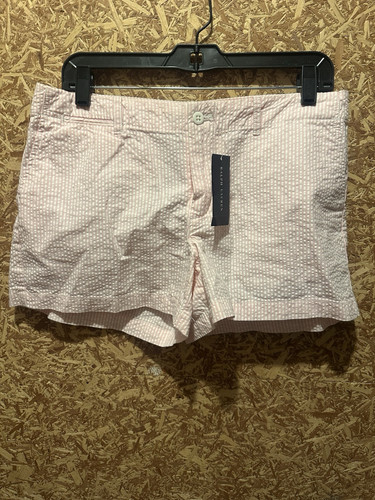 Ralph Lauren Women’s Pink/White Striped Chino Shorts Size 6 Inseam 4”