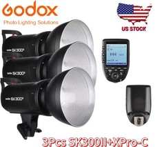 US Godox SK300II 3 300Ws GN58 5600K Studio Strobe Light Monolight Flash XPro-C