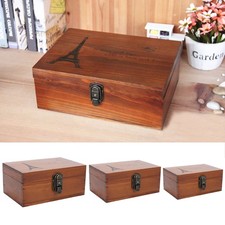 Vintage Wooden Lockable Box Chest Storage Memory Keepsake Gift Jewelry Box