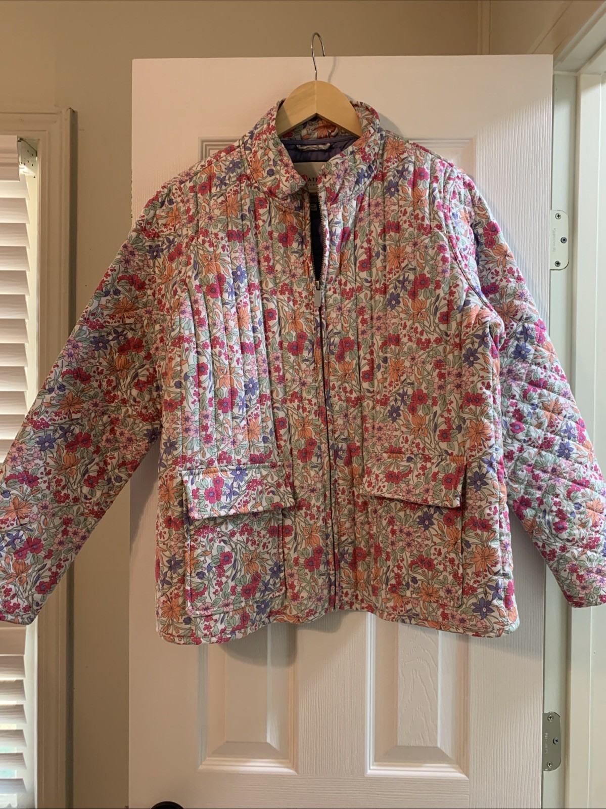 Bagatelle Collection Quilted Floral Full Zip Jacket - X-Large