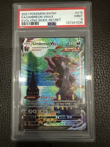 2021 Pokemon SWSH Umbreon VMAX Evolving Skies Moonbreon Alt Art PSA 9