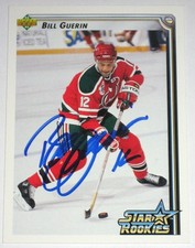 BILL GUERIN SIGNED UPPER DECK NEW JERSEY DEVILS ROOKIE CARD AUTOGRAPH AUTO!!. rookie card picture